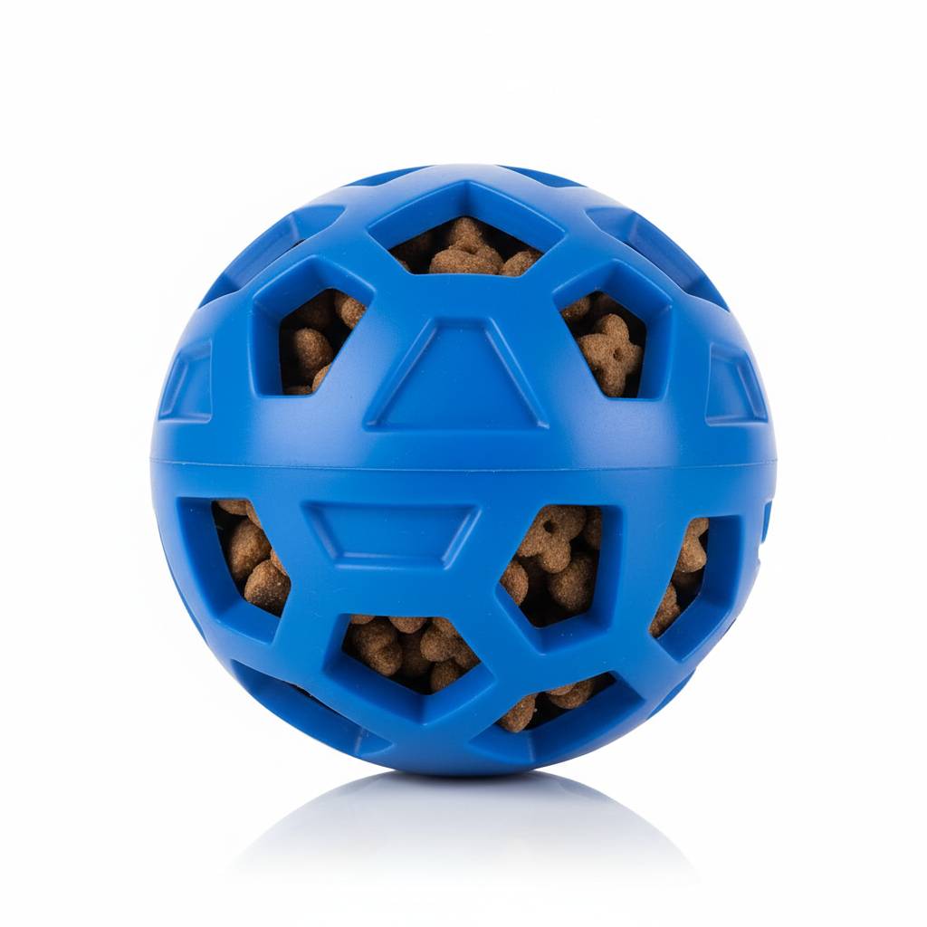 Interactive Treat Ball - Durable Rubber Food Dispenser and Dental Toy for Dogs and Cats